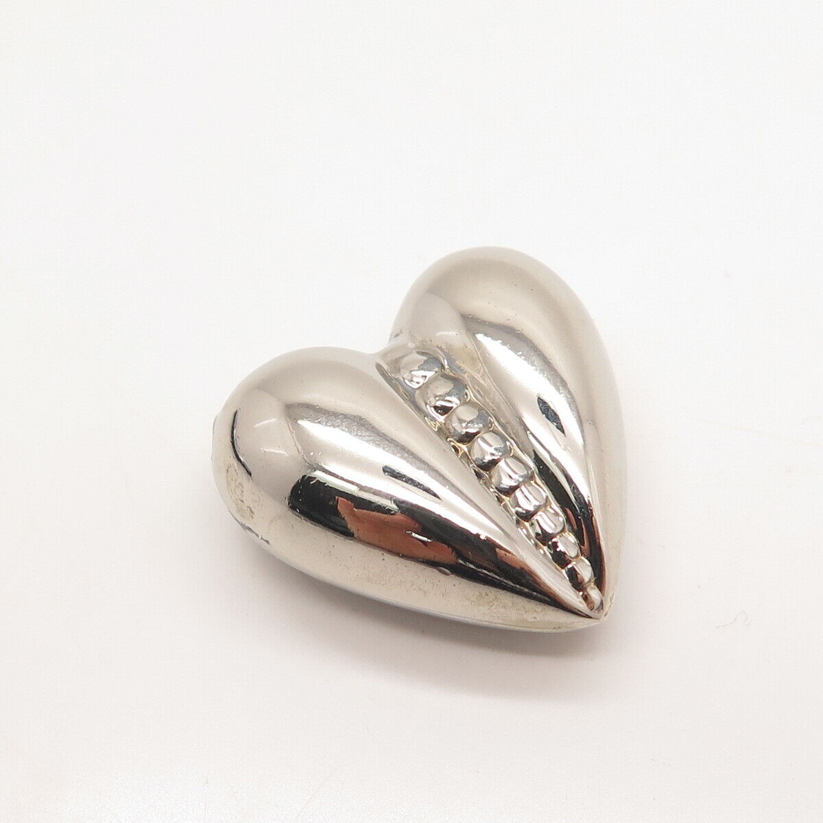 925 Sterling Silver Vintage Graduated Hollow Heart Pendant