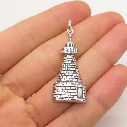 925 Sterling Silver Vintage Mexico JWK Castle Pendant