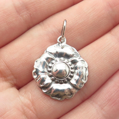 925 Sterling Silver Vintage Floral Pendant