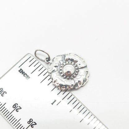 925 Sterling Silver Vintage Floral Pendant