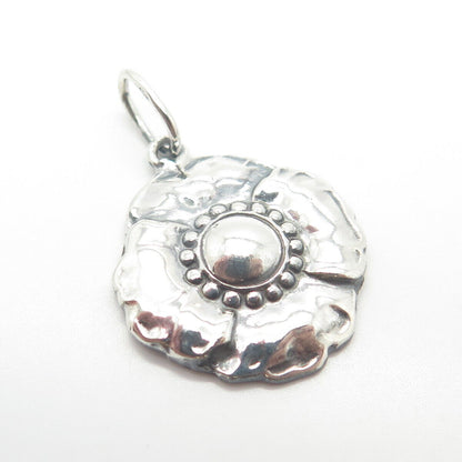 925 Sterling Silver Vintage Floral Pendant