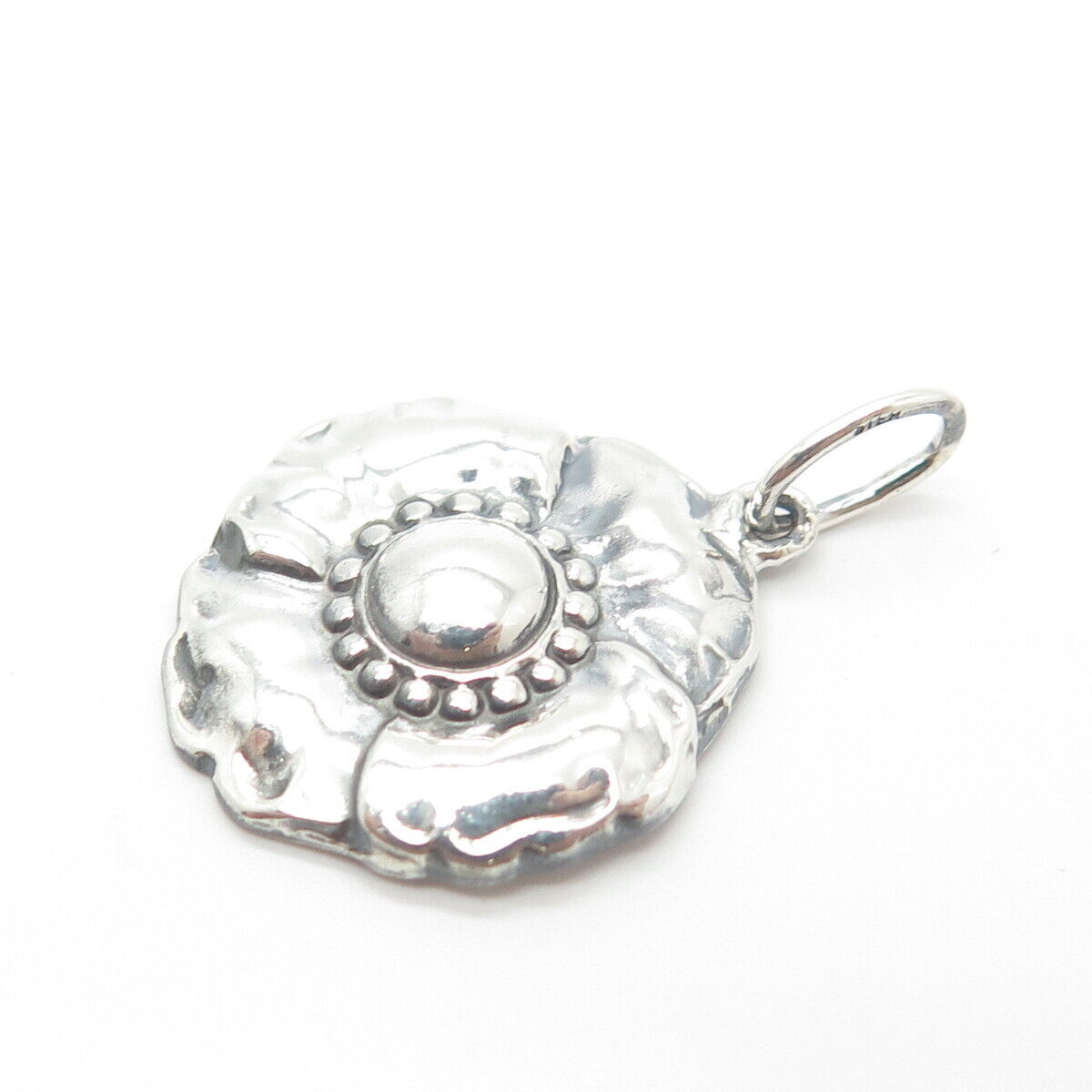 925 Sterling Silver Vintage Floral Pendant