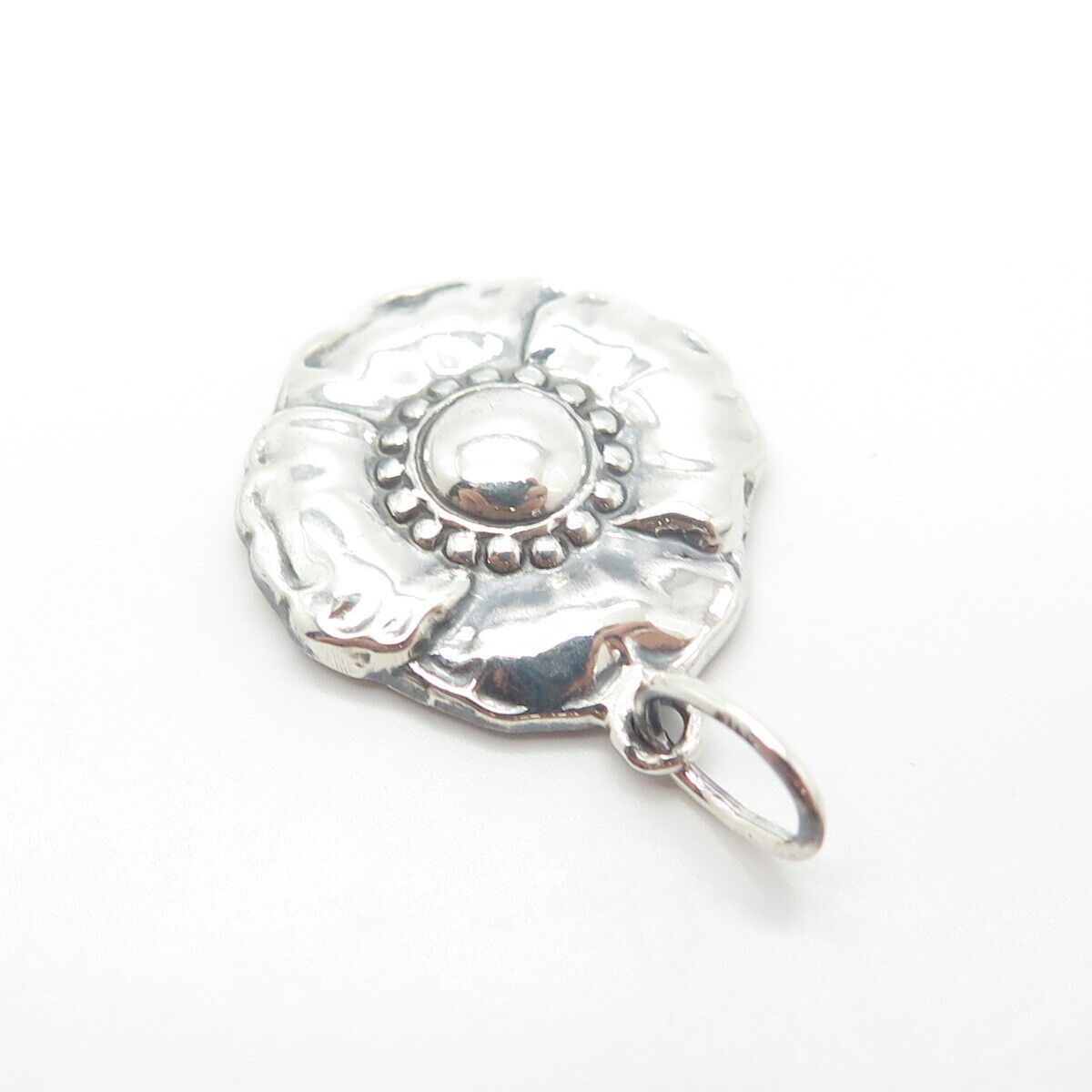 925 Sterling Silver Vintage Floral Pendant