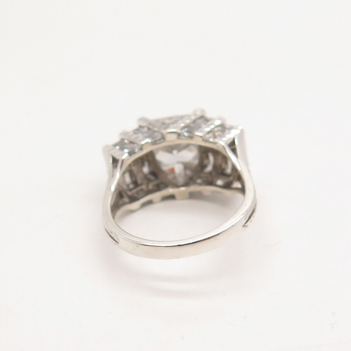 925 Sterling Silver Princess-Cut C Z Ring Size 6