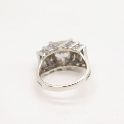 925 Sterling Silver Princess-Cut C Z Ring Size 6