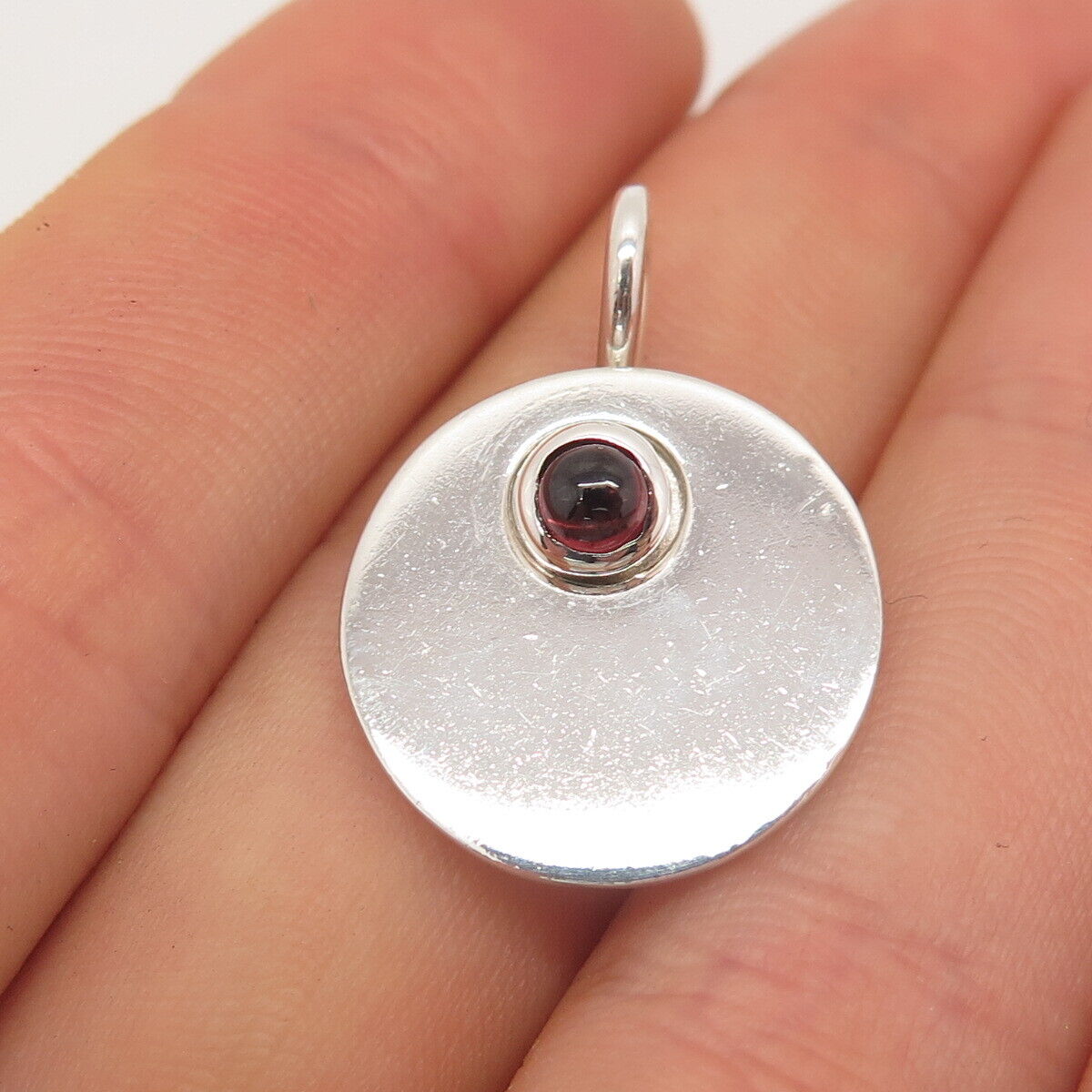 925 Sterling Silver Vintage Real Amethyst Gemstone Pendant