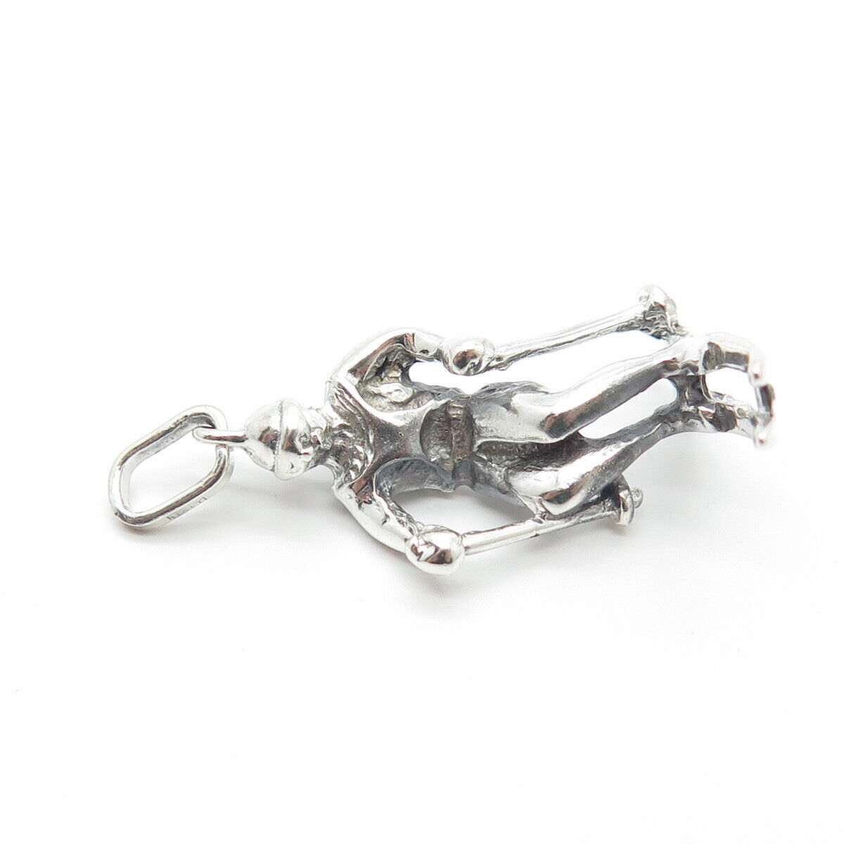 925 Sterling Silver Vintage Skier Charm Pendant