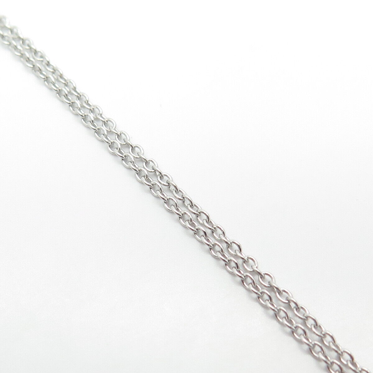 925 Sterling Silver C Z Y-Drop Rolo Chain Necklace 18"