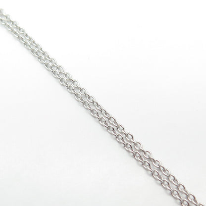 925 Sterling Silver C Z Y-Drop Rolo Chain Necklace 18"