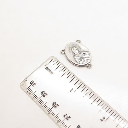 925 Sterling Silver Vintage Religious Theme Slide Pendant