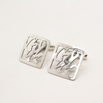 950 Silver Vintage Chinese Character Cufflinks