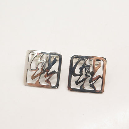 950 Silver Vintage Chinese Character Cufflinks