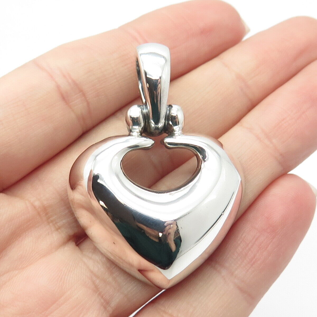 925 Sterling Silver Vintage J. Esposito Heart Pendant