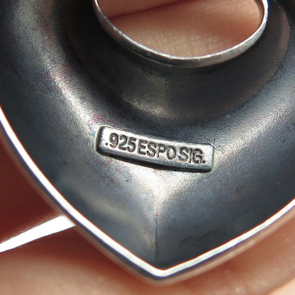 925 Sterling Silver Vintage J. Esposito Heart Pendant