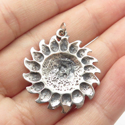 925 Sterling Silver Vintage Sun West Sun Face Charm Pendant