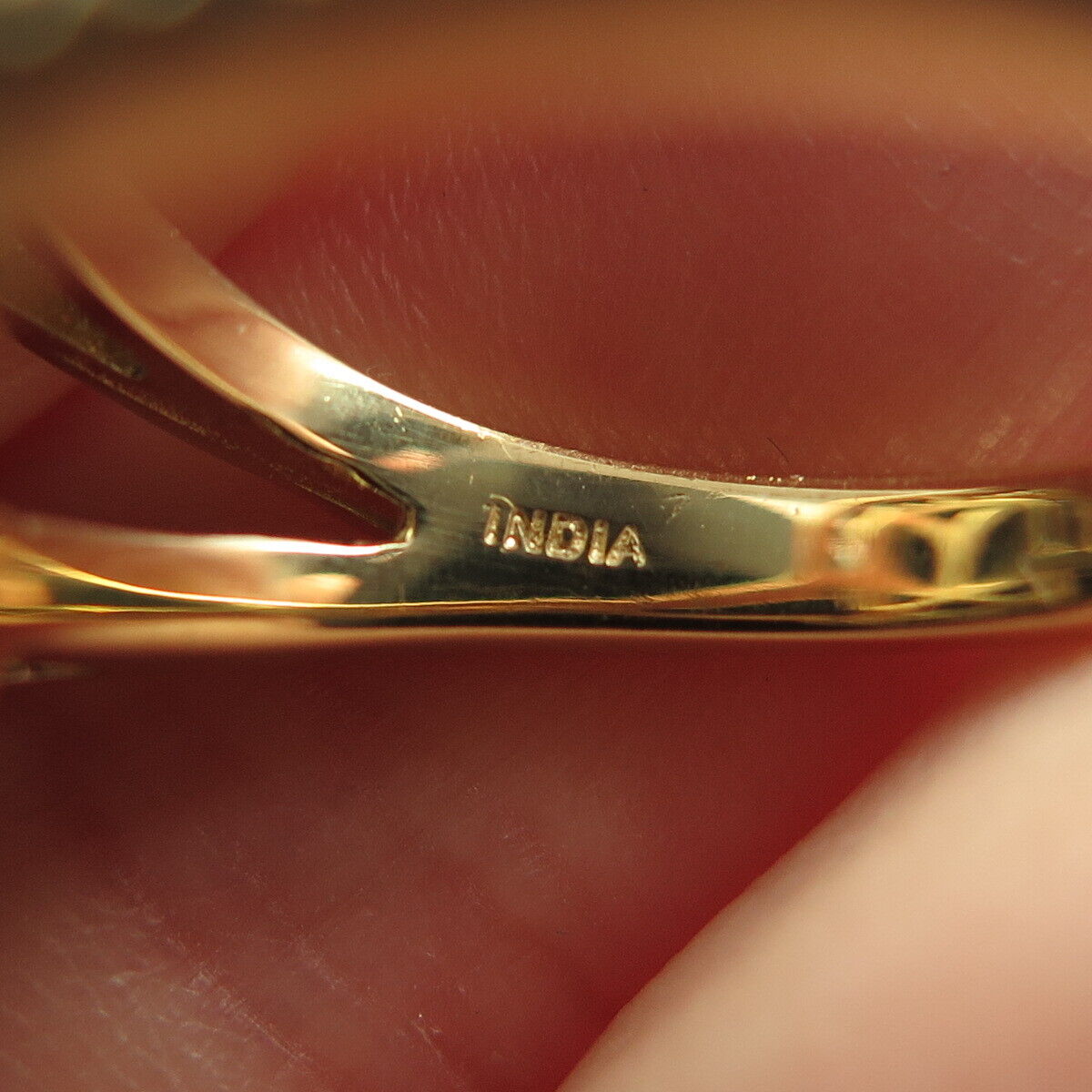 925 Sterling Silver Gold Plated Real Black Spinel Gemstone & C Z Ring Size 7.75