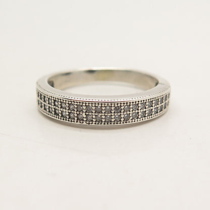 925 Sterling Silver Pave C Z Ring Size 6.5