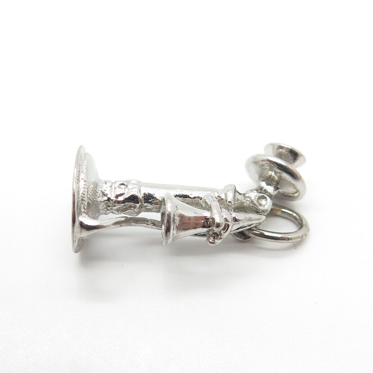 925 Sterling Silver Vintage Retro Candlestick Phone Charm Pendant