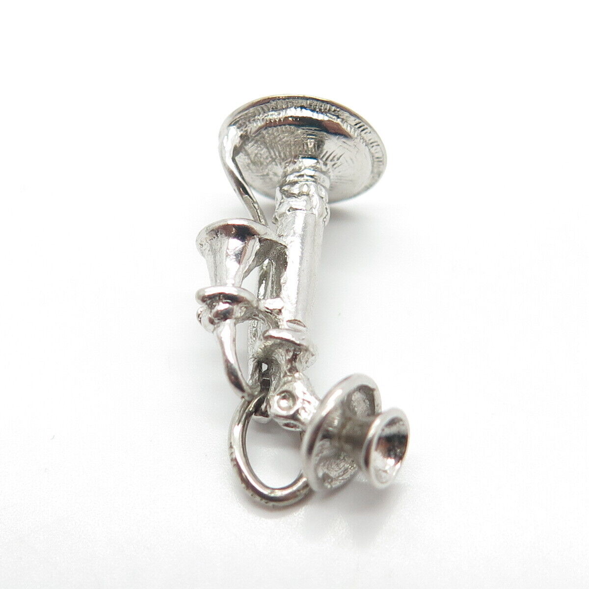 925 Sterling Silver Vintage Retro Candlestick Phone Charm Pendant