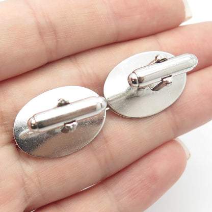 925 Sterling Silver Vintage Anson Oval Cufflinks