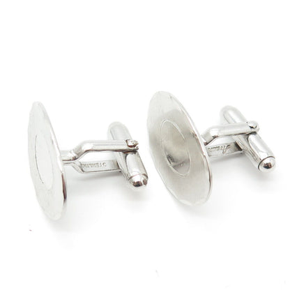 925 Sterling Silver Vintage Anson Oval Cufflinks