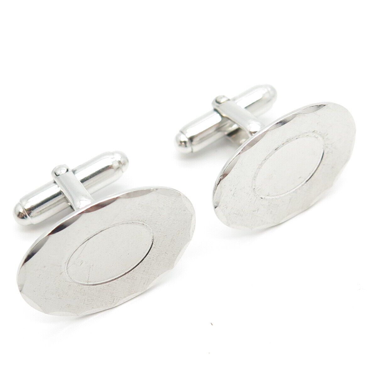 925 Sterling Silver Vintage Anson Oval Cufflinks