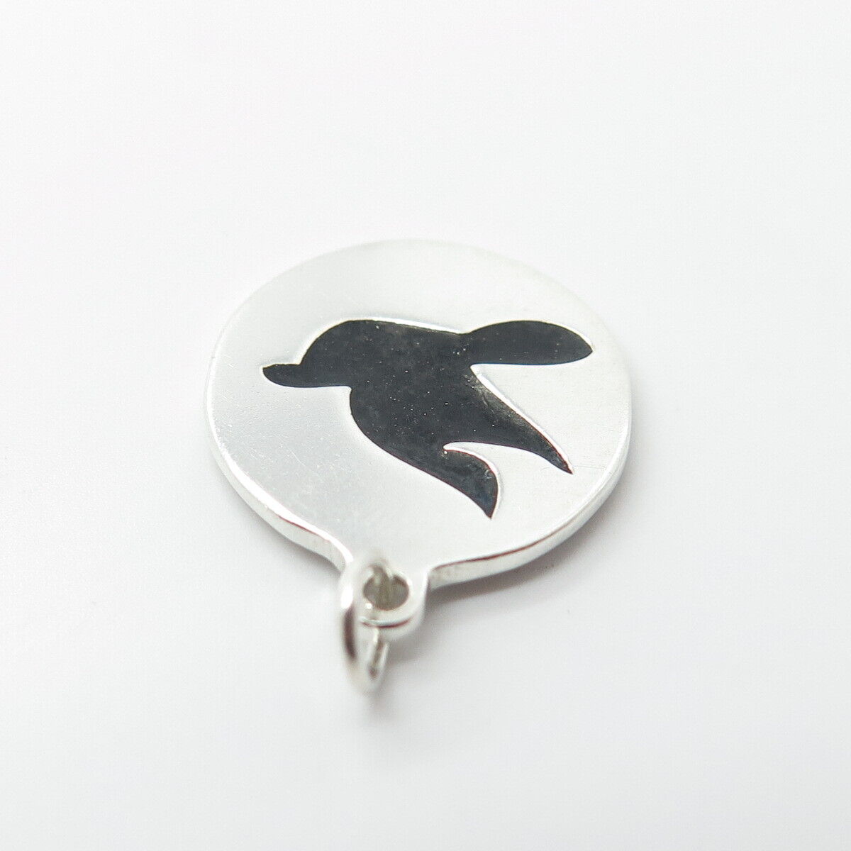 925 Sterling Silver Vintage Enamel Flying Bird Charm Pendant