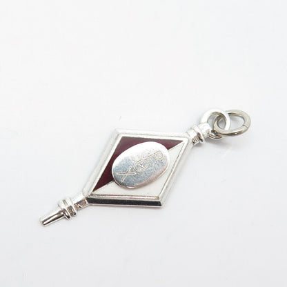 925 Sterling Silver Antique SOOK Enamel School Emblem Pendant