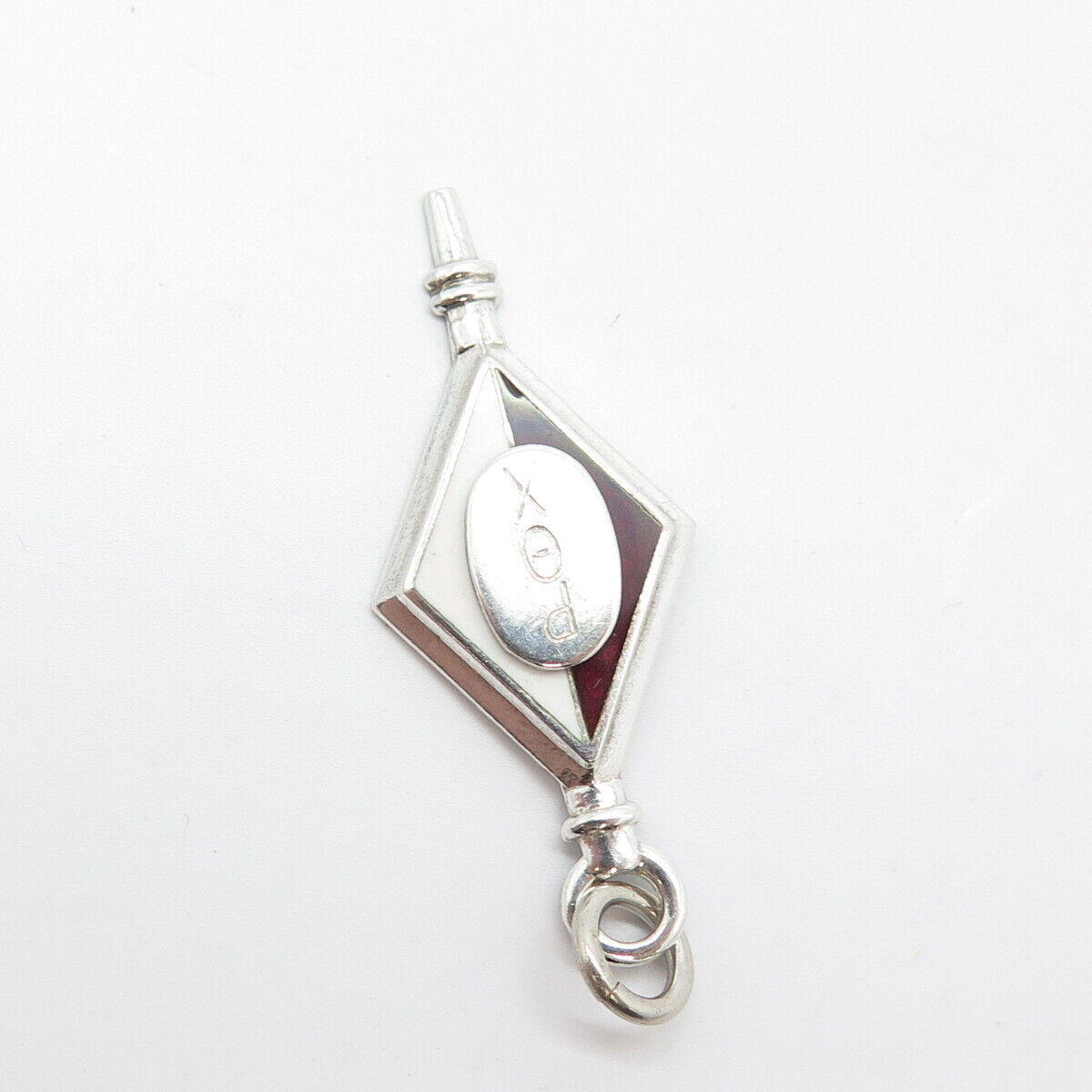 925 Sterling Silver Antique SOOK Enamel School Emblem Pendant