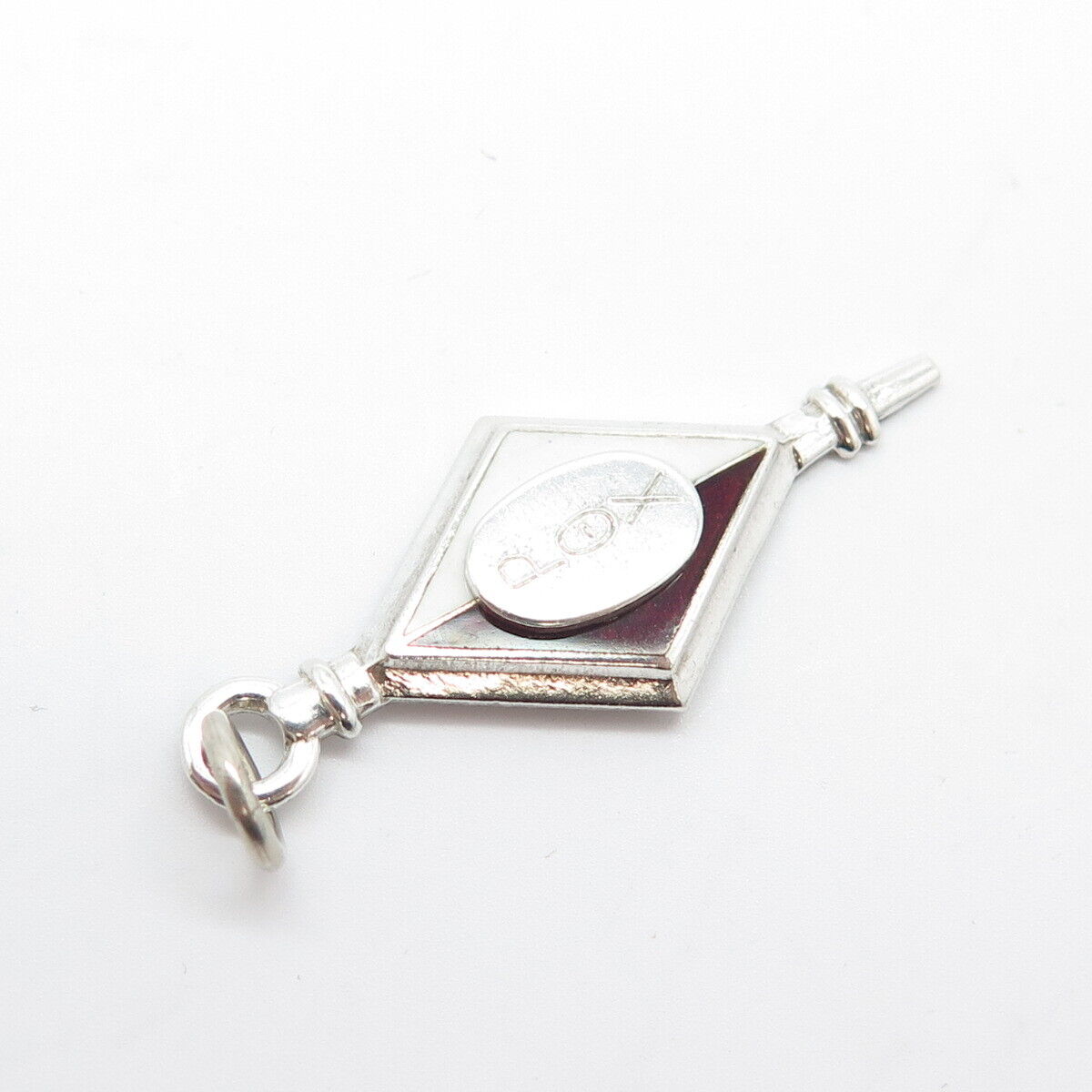 925 Sterling Silver Antique SOOK Enamel School Emblem Pendant