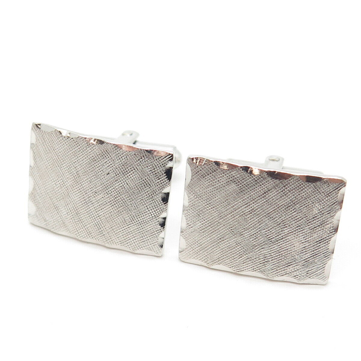 925 Sterling Silver Vintage Textured Cufflinks