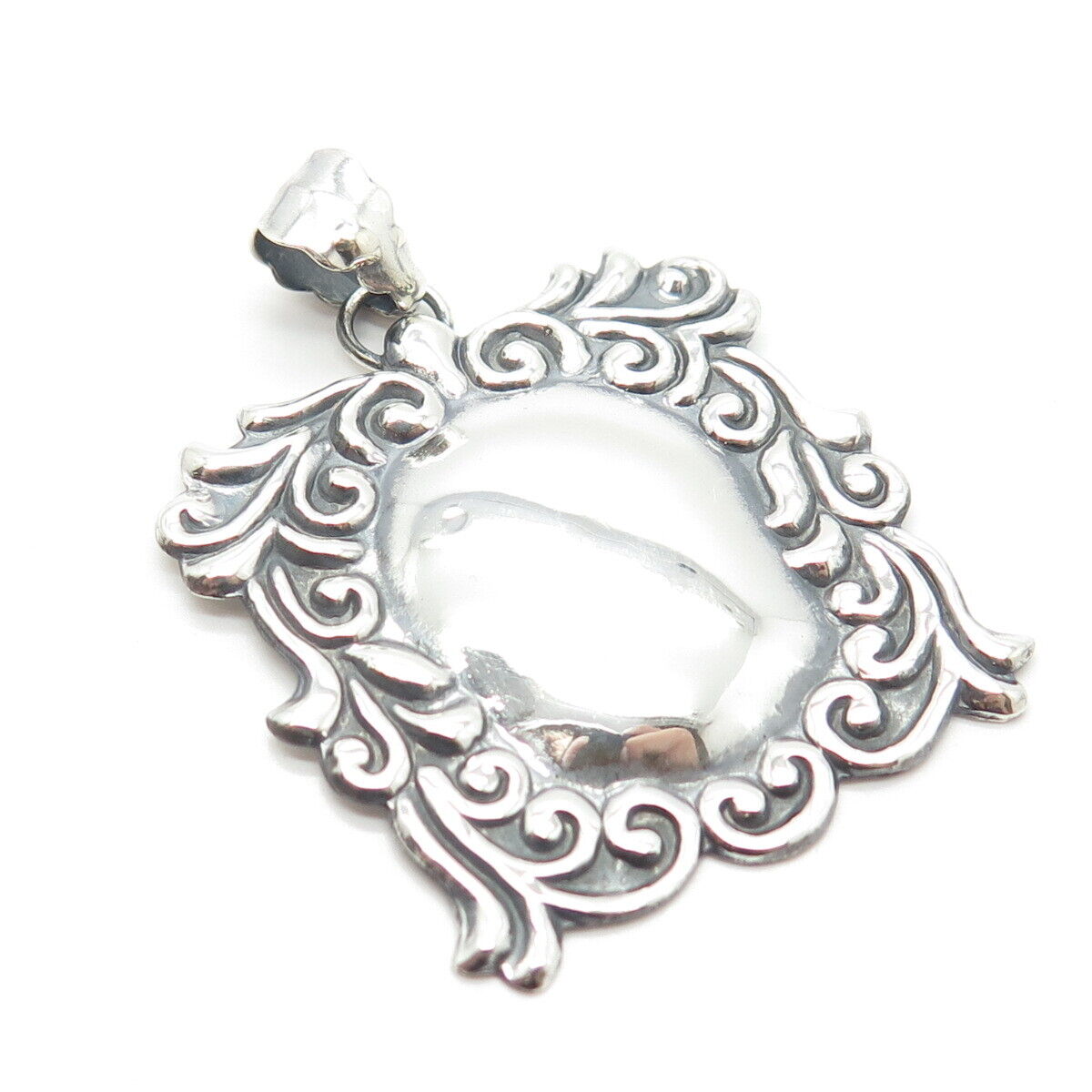 925 Sterling Silver Vintage Ornate Pendant