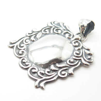 925 Sterling Silver Vintage Ornate Pendant