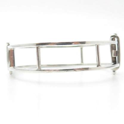 925 Sterling Silver Vintage Hinged Bangle Bracelet 7.5"