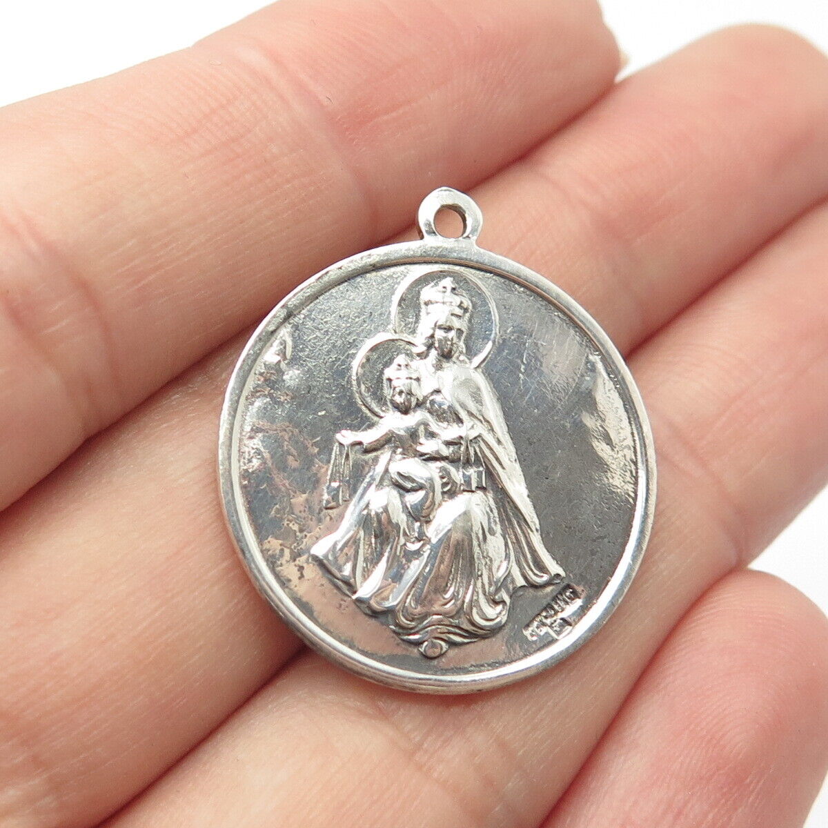 925 Sterling Silver Vintage Jesus Religious Theme Pendant