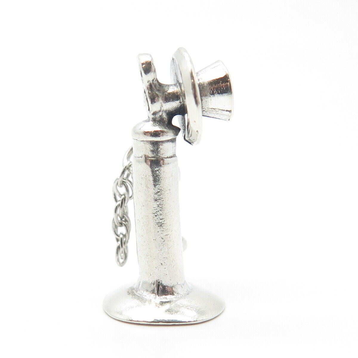 925 Sterling Silver Vintage Retro Candlestick Phone Charm Pendant