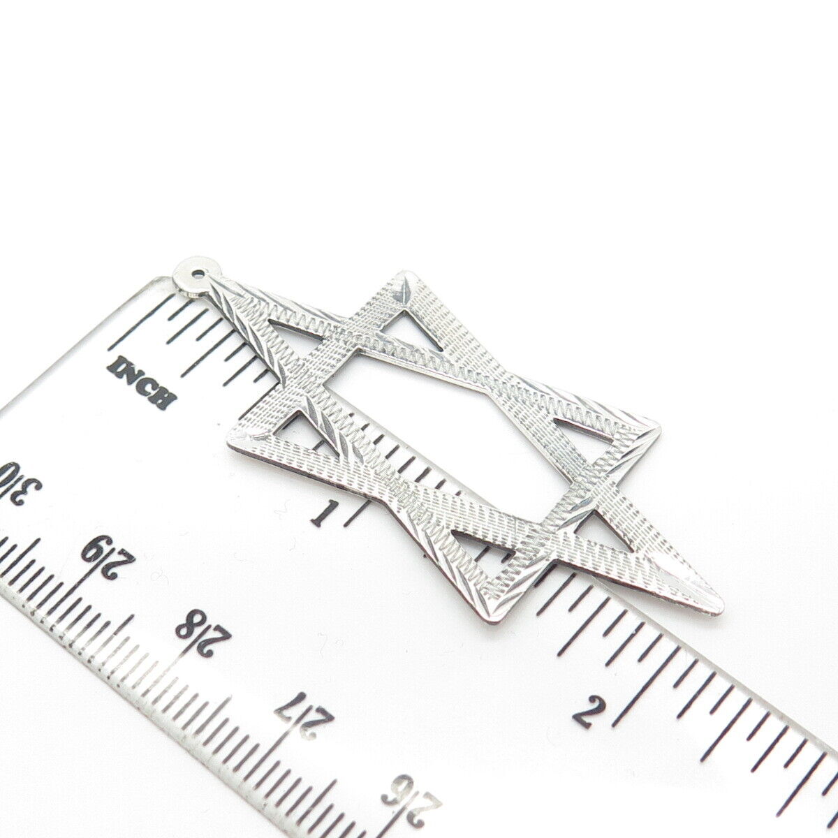 925 Sterling Silver Vintage Star of David Judaica Pendant