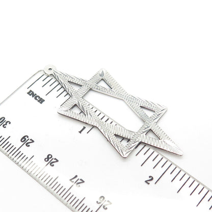 925 Sterling Silver Vintage Star of David Judaica Pendant