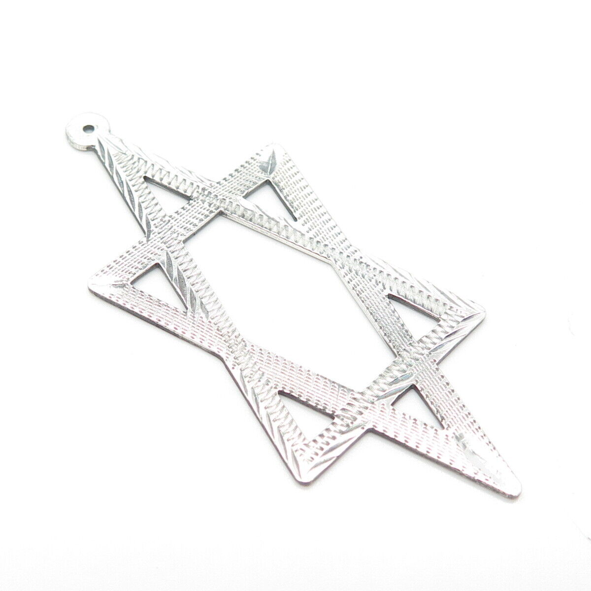 925 Sterling Silver Vintage Star of David Judaica Pendant