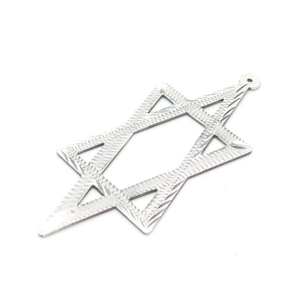 925 Sterling Silver Vintage Star of David Judaica Pendant