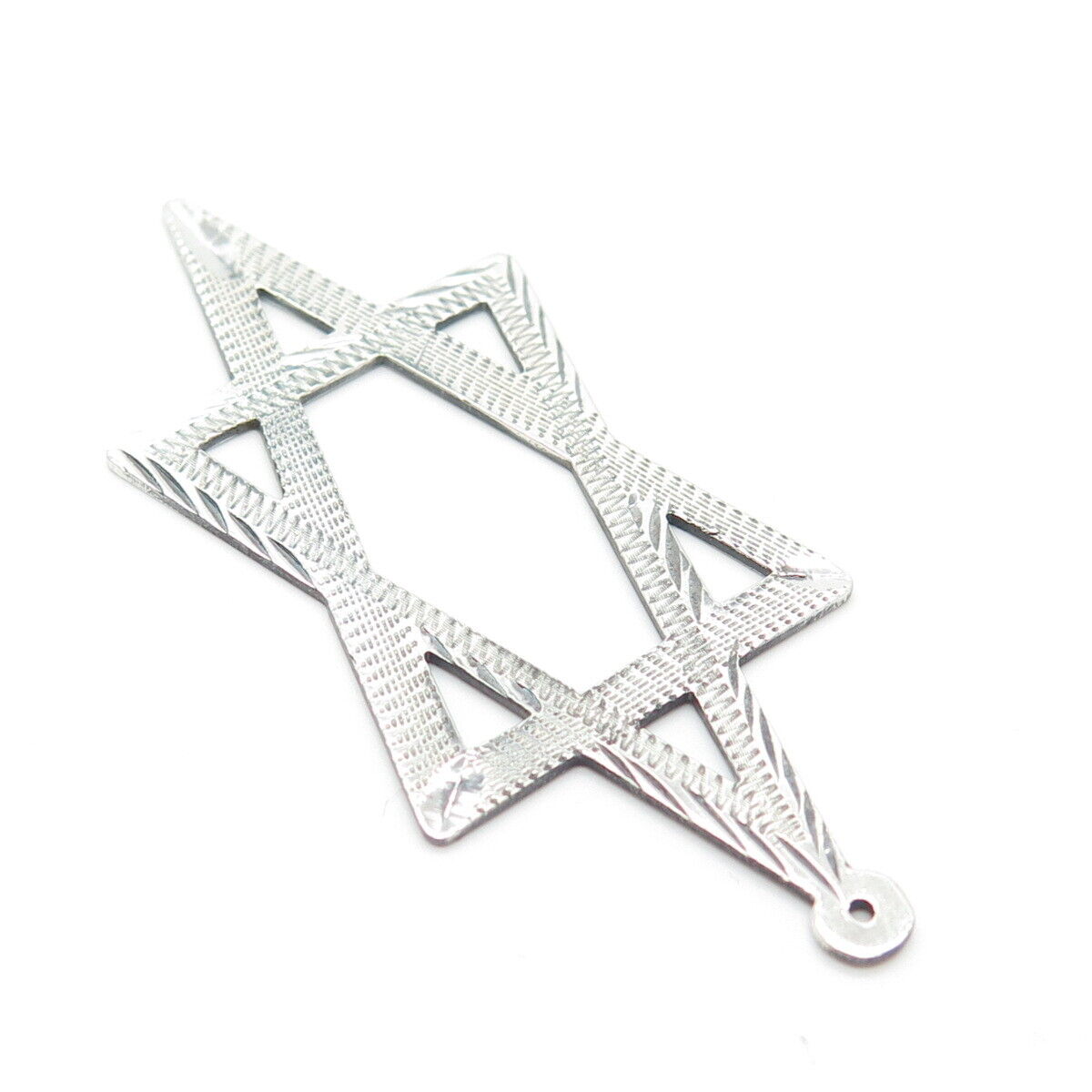 925 Sterling Silver Vintage Star of David Judaica Pendant