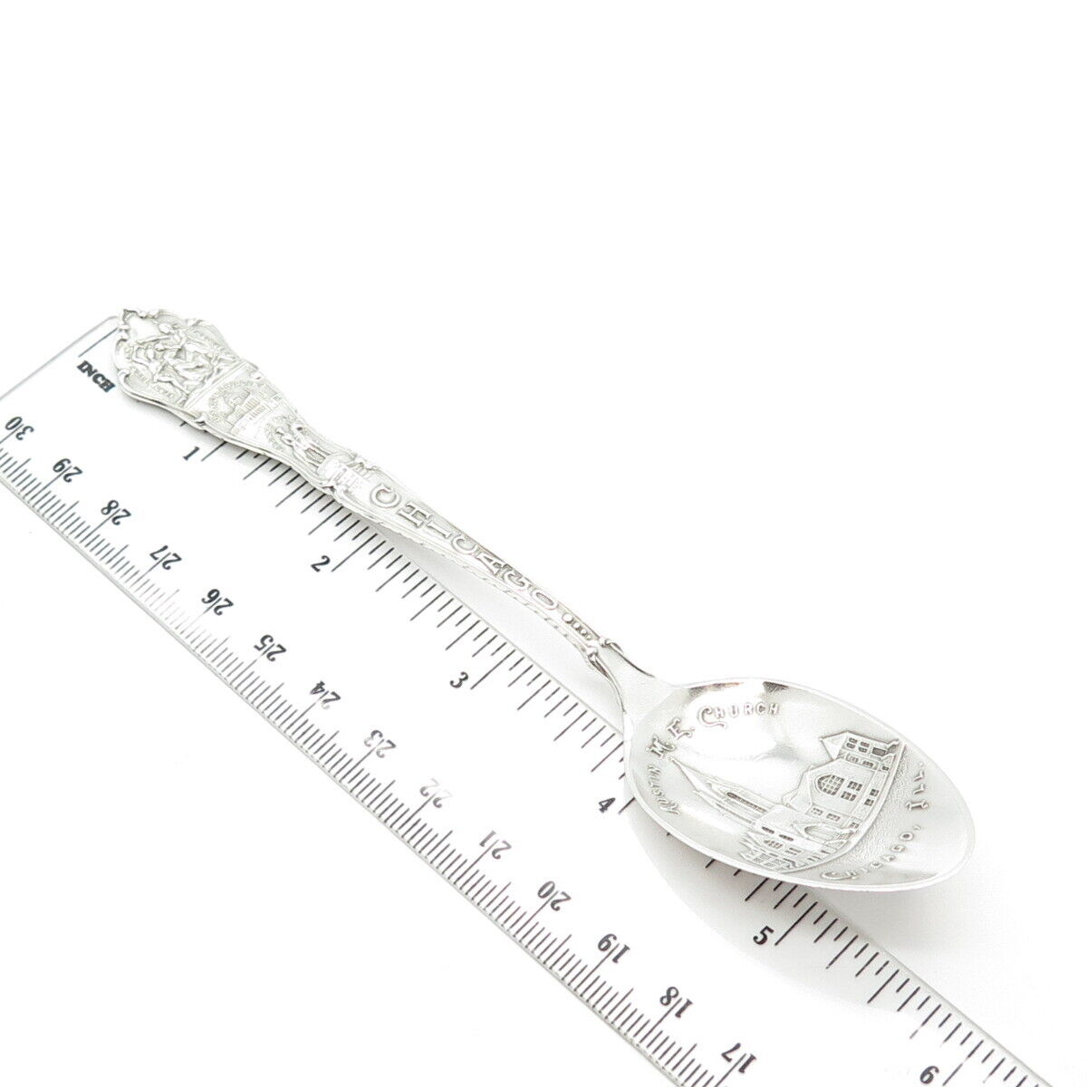 925 Sterling Silver Antique "Austin M. E. Church Chicago" States & Cities Spoon