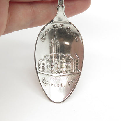 925 Sterling Silver Antique "Austin M. E. Church Chicago" States & Cities Spoon