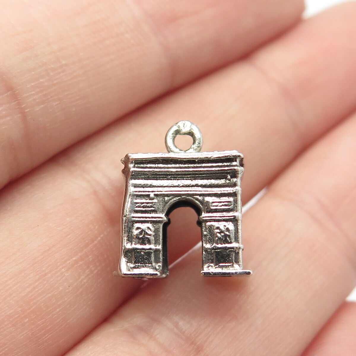 925 Sterling Silver Vintage Arch Gate Charm Pendant