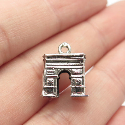 925 Sterling Silver Vintage Arch Gate Charm Pendant