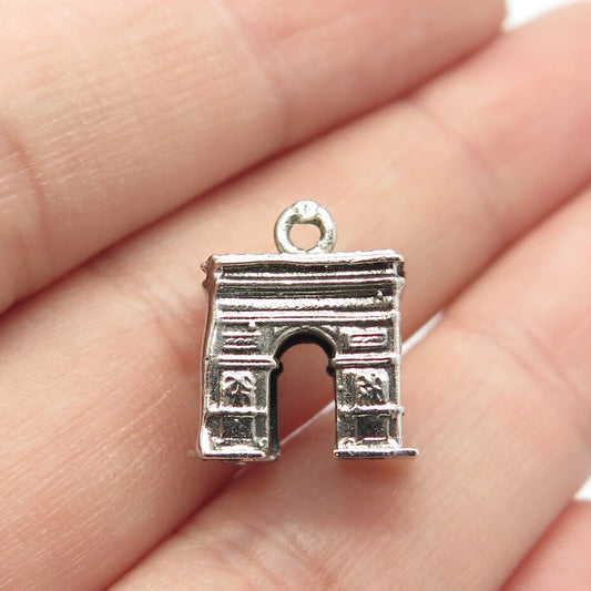 925 Sterling Silver Vintage Arch Gate Charm Pendant