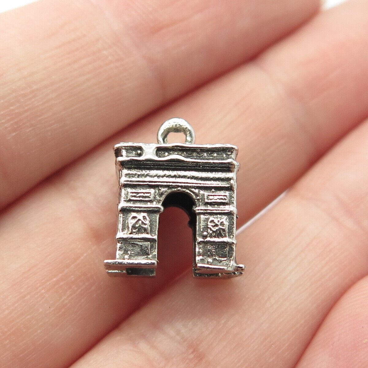 925 Sterling Silver Vintage Arch Gate Charm Pendant