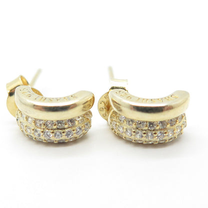 925 Sterling Silver Gold Plated Shashi C Z Half Hoop Earrings