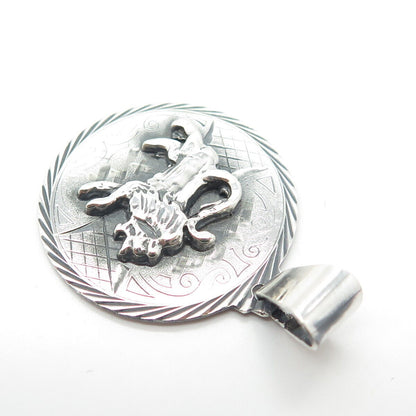 925 Sterling Silver Vintage Lion / Leo Zodiac Sign Pendant