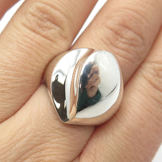 925 Sterling Silver Vintage Modernist Ring Size 8.25